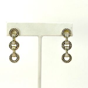 Lagos Two Tone 3 Circle Drop Earrings